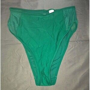 Aerie Green High Cut Cheeky Swim Bathing Suit Bottom Small S New